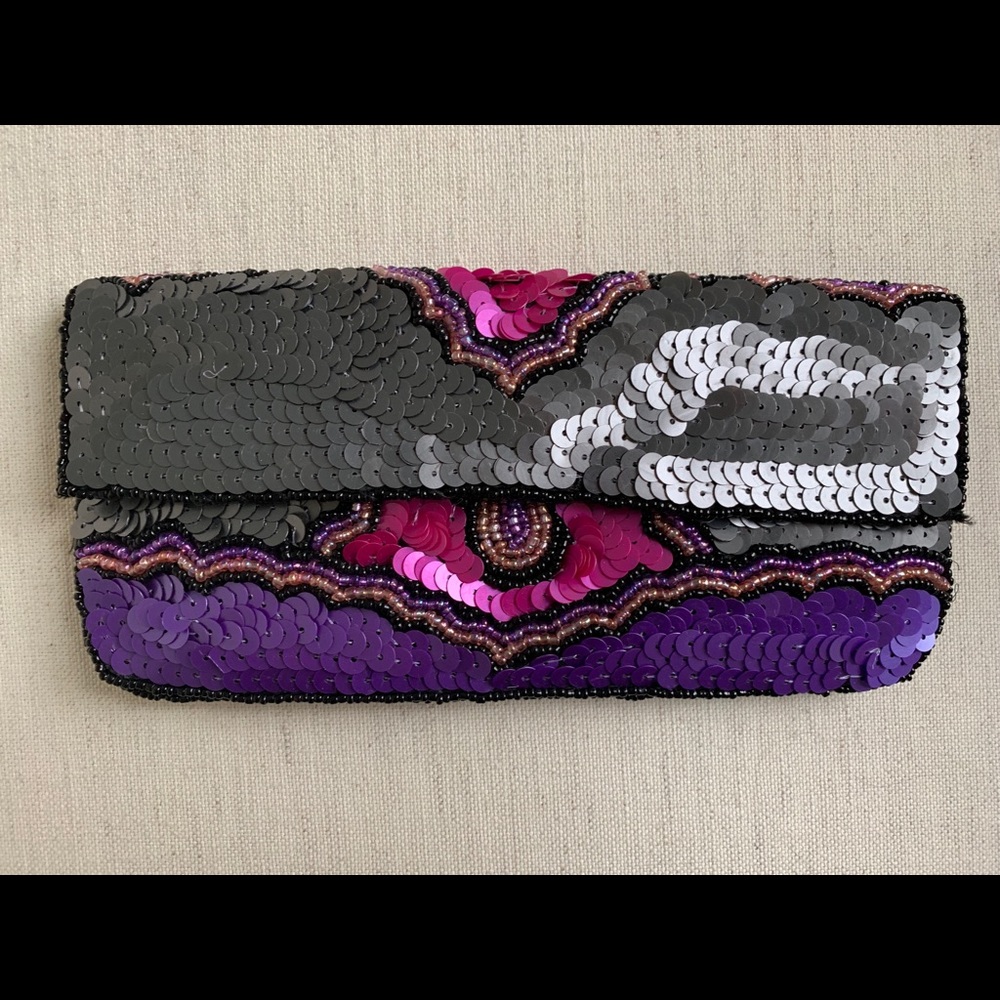 Laila Rowe Multi-Color Small Sequin Clutch